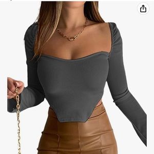 Avanova brand - Women’s long sleeve ribbed crop top.